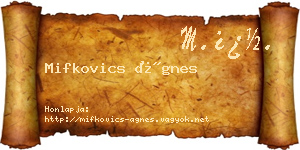 Mifkovics Ágnes névjegykártya